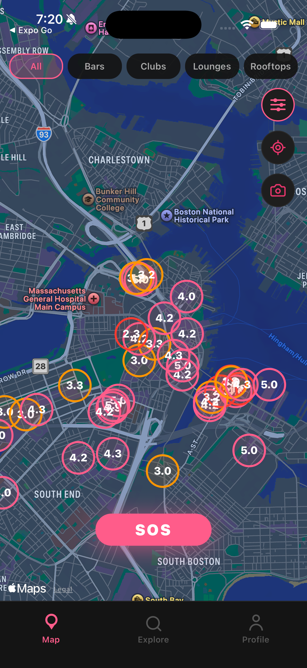 Bar Hero map view